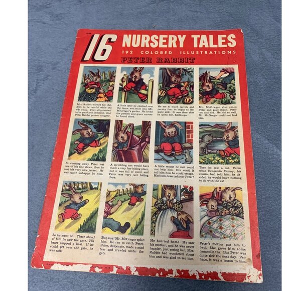 Vintage 1940s Childrens Book "16 Nursery Tales" Illustrated Paperback - Picture 1 of 7